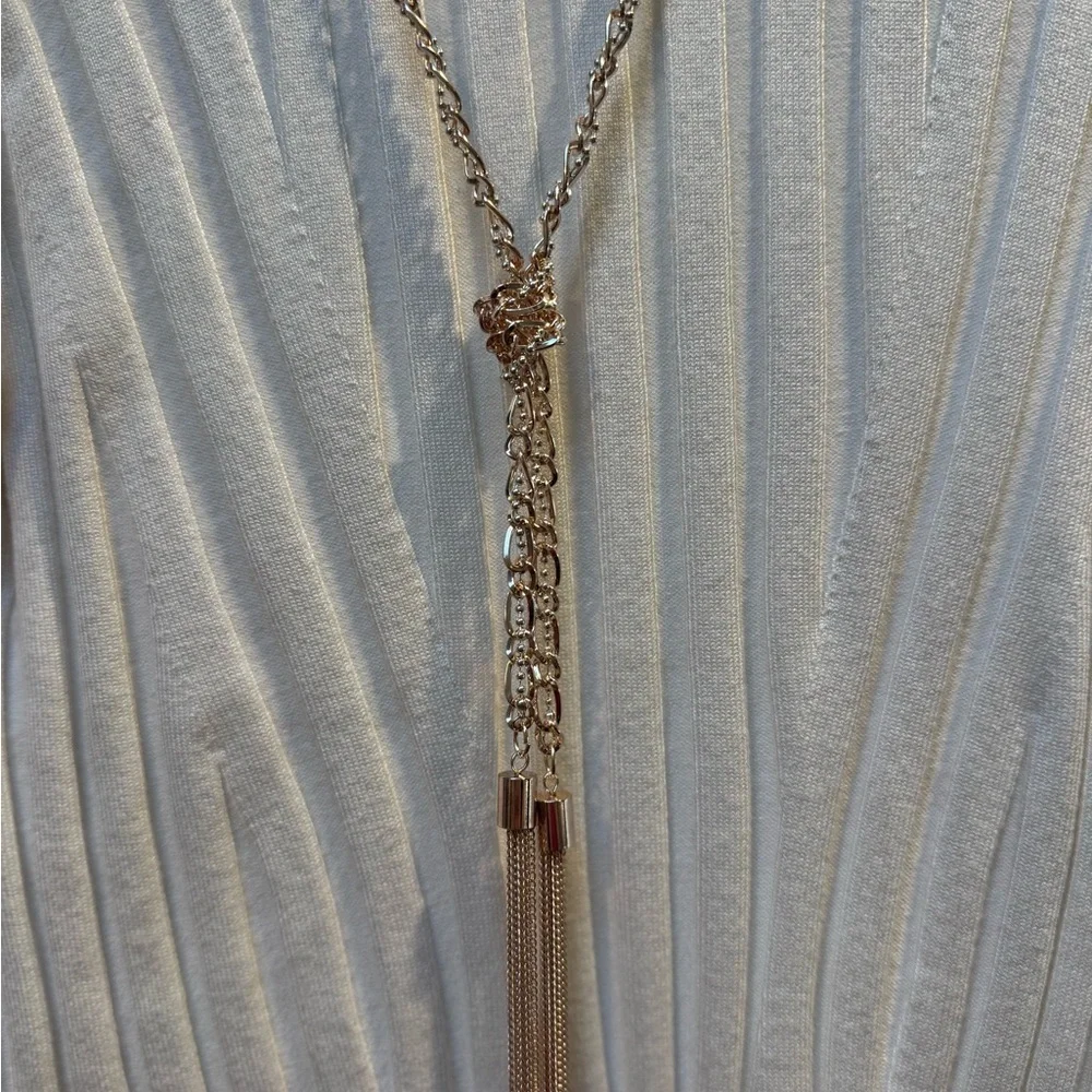 NWT Guess Gold and Silver Tassel Necklace - Picture 3 of 16